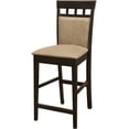 thumbnail image 5 of Beige & Brown Microfiber Counter Stools, Set of 2 Transitional Upholstered Bar Height Chairs, 5 of 10