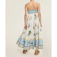thumbnail image 4 of Women Coastal Print Maxi Dress Spaghetti Strap High Waist Flowy Linen Look Sundress, 4 of 5