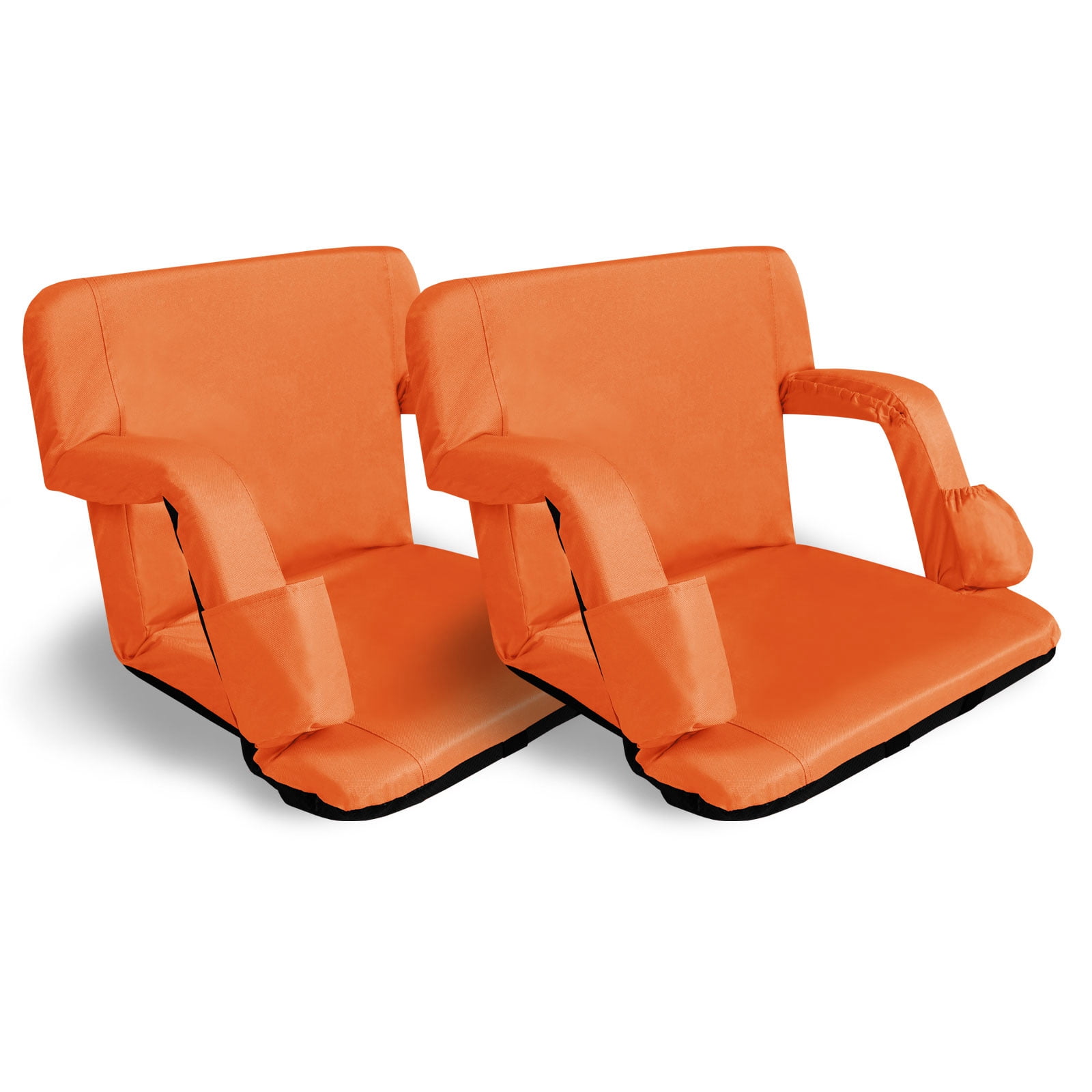 24.4" Wide Stadium Seat For Bleachers With Back Support 6 Reclining