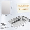 thumbnail image 2 of Aluminum Pans Trays 10 Pack 3.58 Liter Disposable Containers - 13"x9"x2.5" inch Recyclable Deep Half Size Pans for Baking Storing Serving - Reusable Oven Air Fryer Freezer Safe Pan, 2 of 7