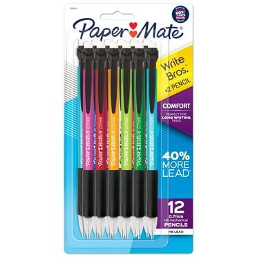 Paper Mate Mechanical Pencils, Write Bros. Comfort #2 Pencil with Comfort Grip, Great for Long Writing Tasks, 0.7mm, 12 Count