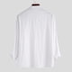thumbnail image 2 of Camisas Para Hombre Camisa de lino de algodón de manga larga sólida informal con cuello para hombre Camisa con botones (White, S), 2 of 5