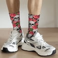 thumbnail image 4 of Uemuo Skull and Roses Pattern Women's Crew Socks, Soft Durable Breathable Moisture-Wicking with Odor Control Cotton socks, 4 of 9