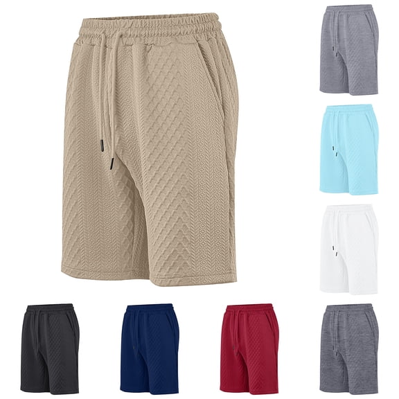 Dwellite Shorts for Mens Casual Elastic Waist Drawstring Summer Beach Loose Shorts with Pockets Khaki 3XL