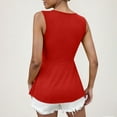 thumbnail image 4 of HongQid Women's Tank Top Twist Front V Neck Sleeveless Peplum Summer Tops, 4 of 9