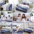thumbnail image 6 of Navy Blue Ombre Mountain Bedding 3 Piece Duvet Cover Set California King, Nature Abstract Art Marble Soft Microfiber Comforter Cover with Zipper Closure & Pillowcases, FadeResistant Quilt Cover, 6 of 9