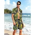 thumbnail image 6 of Aiyino Men's Flower Button Hawaiian Sets Casual Short Sleeve Shirt and Shorts Outfits, 6 of 7