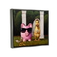 thumbnail image 4 of Stupell Industries Funny Pig & Duck Wedding Animals & Insects Painting Gray Floater Framed Canvas Art Print Wall Art, 31 x 25, 4 of 10