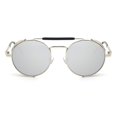 thumbnail image 2 of Gafas de Sol RONSOU Estilo Steampunk Redondas Vintage UV400 Plata, 2 of 6
