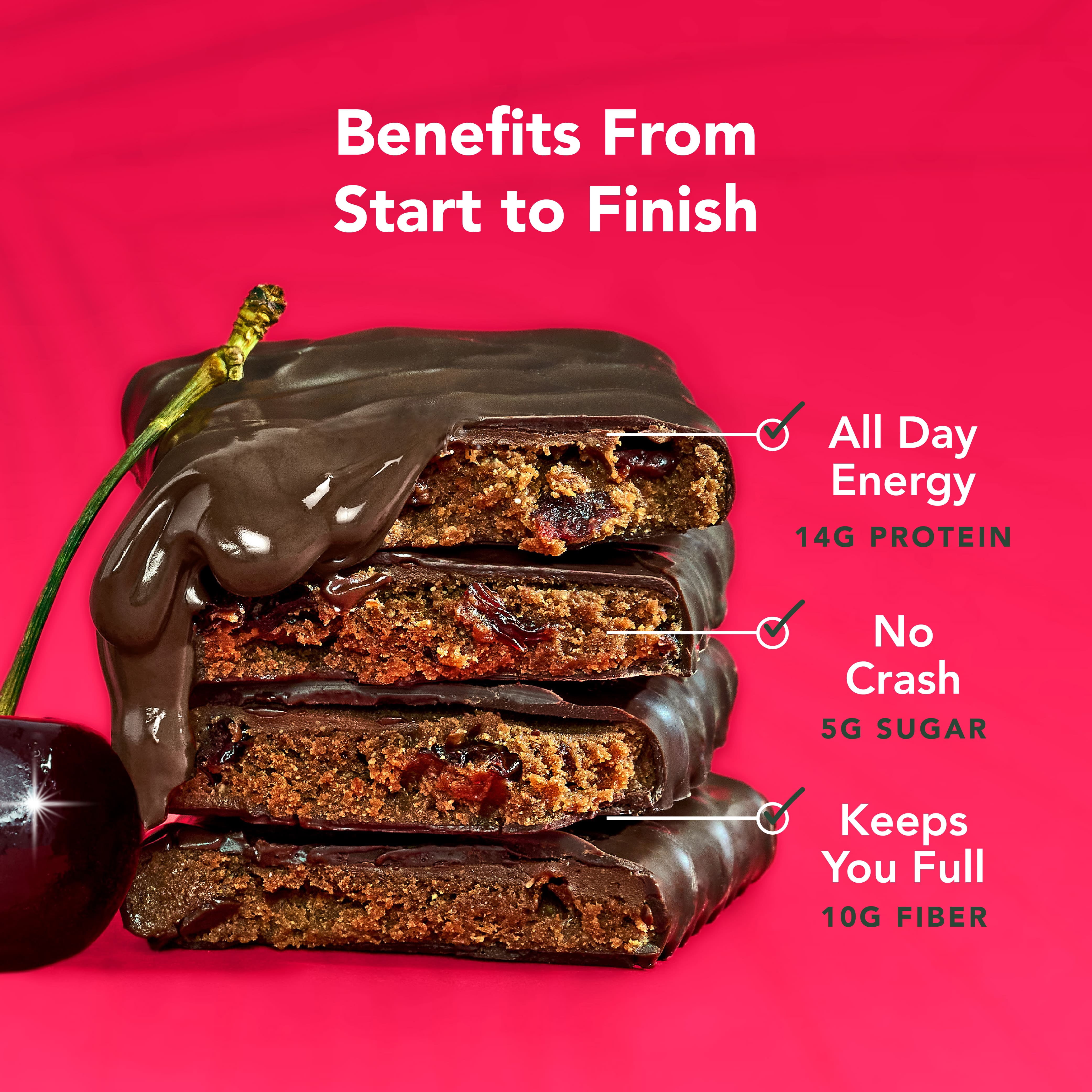 ALOHA, Organic Plant Based Protein Bars, Chocolate Cherry, 14g Protein (Pack of 12)