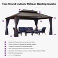 thumbnail image 3 of PURPLE LEAF Gazebo 12' X 16' Outdoor Hardtop Gazebo Galvanized Steel Canopy Double Vented Roof Gazebos Aluminum Frame with Netting and Curtains for Garden,Patio,Lawns, 3 of 14