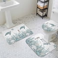 thumbnail image 3 of Summer Marine Life Bathroom Rugs Set Nautical Starfish Ocean Seahorse Sea Turtle Coastal Non Slip Absorbent Bath Mats 3 Piece Set with Bathroom Rug, U-Shaped Floor Mat, Toilet Seat Cover Small Size, 3 of 9