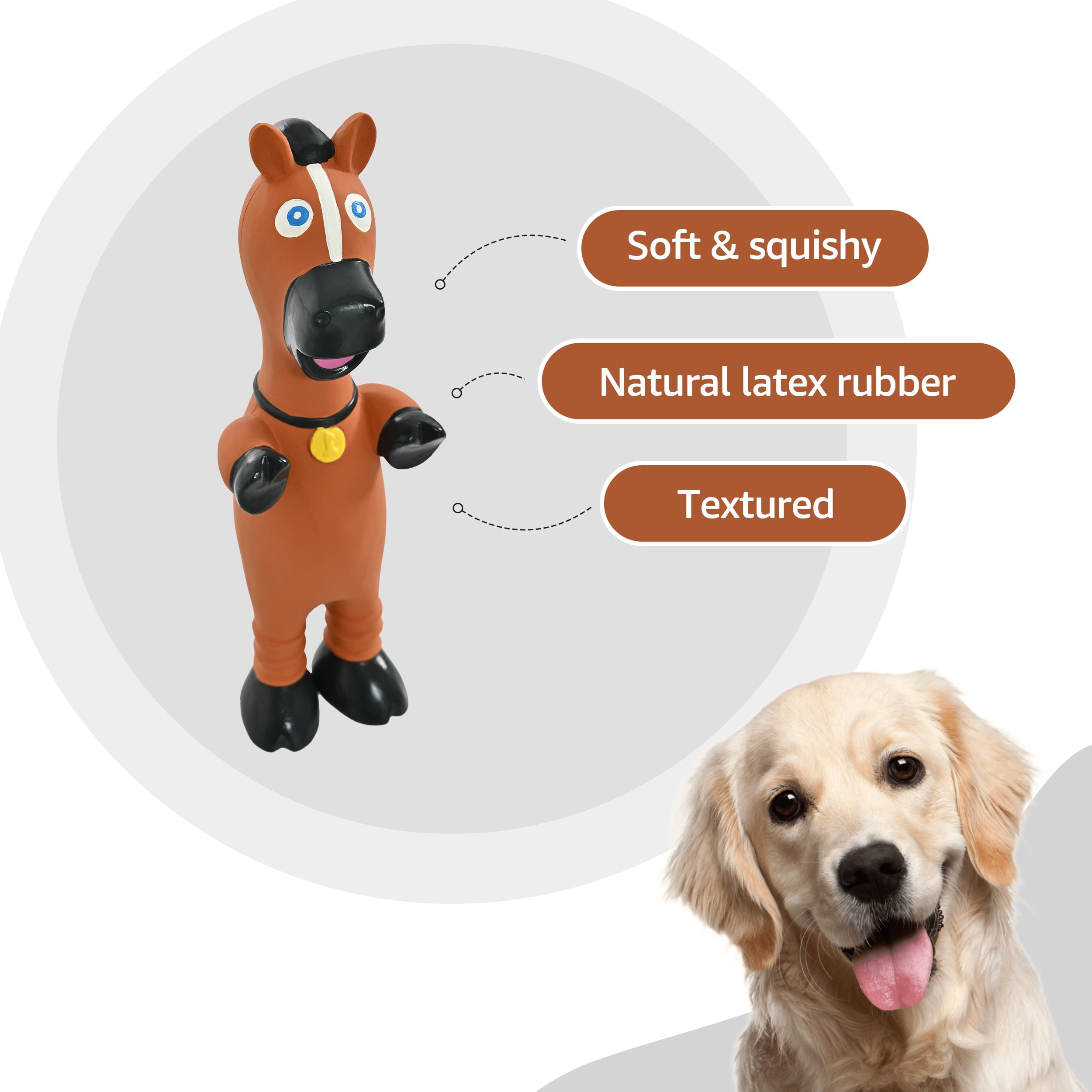 Max & Marlow 9.2" Squeaky Dog Toys for Small Dog, 3 Pack Funny Latex Puppy Chew Toys