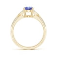 thumbnail image 2 of Angara Natural 1.25 Ct. Tanzanite with Diamond Vintage Inspired Ring in 14K Yellow Gold for Women (Ring Size: 3), 2 of 9