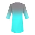 thumbnail image 7 of DENGDENG Blue Tunic Tops for Women 2025 3/4 Sleeve V Neck Shirts for Leggings Summer Holiday Tees Loose Fit Cute Blouses Cyan 3XL, 7 of 7