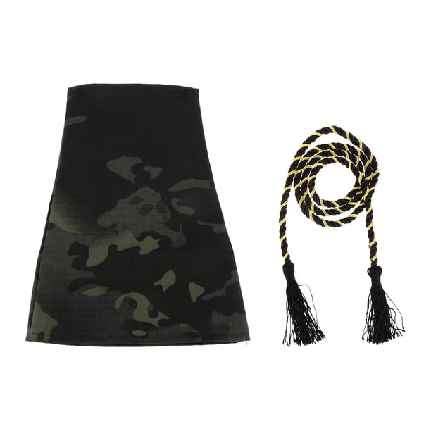 Decoración de Gaiter de Palanca de Cambios 1 Juego Unique Bargains 7.48"x4.33"x8.66" Cubierta de Botón de Palanca de Cambios con Cuerda de String Tela Negra