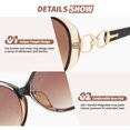 thumbnail image 4 of Gafas de Sol Bifocales JiSoo Oversize Cuadradas para Lectura Marrón 2.0, 4 of 5
