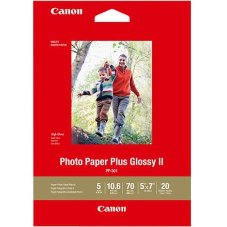 Canon Plus Glossy II PP-301 Inkjet Photo Paper, 20 Sheet (Quantity)