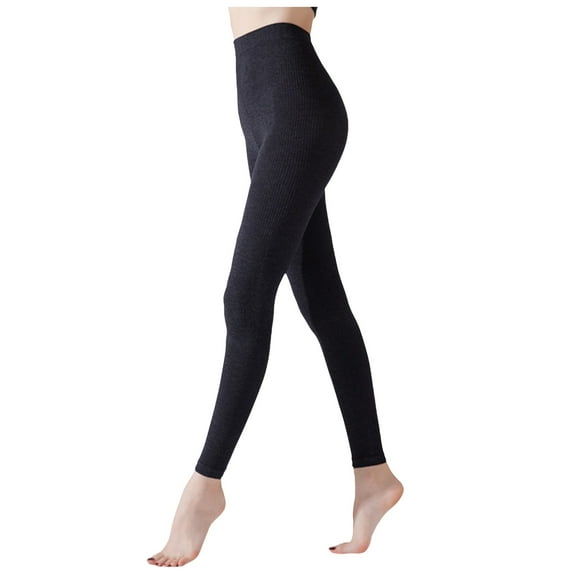 Sopiago Womens Fleece Lined Leggings High Waisted Tummy Control Winter Yoga Pants Comfy Thermal Warm Hiking Workout Leggings Black,One Size