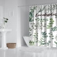 thumbnail image 3 of Ensemble de Rideaux de Douche avec Encliquetage, Feuilles Vertes Jardin Style Classique (2) Rideaux de Douche Réutilisables, Doublure de Rideau en Polyester Neutre Esthétique, 72x72 Pouces, 3 of 4