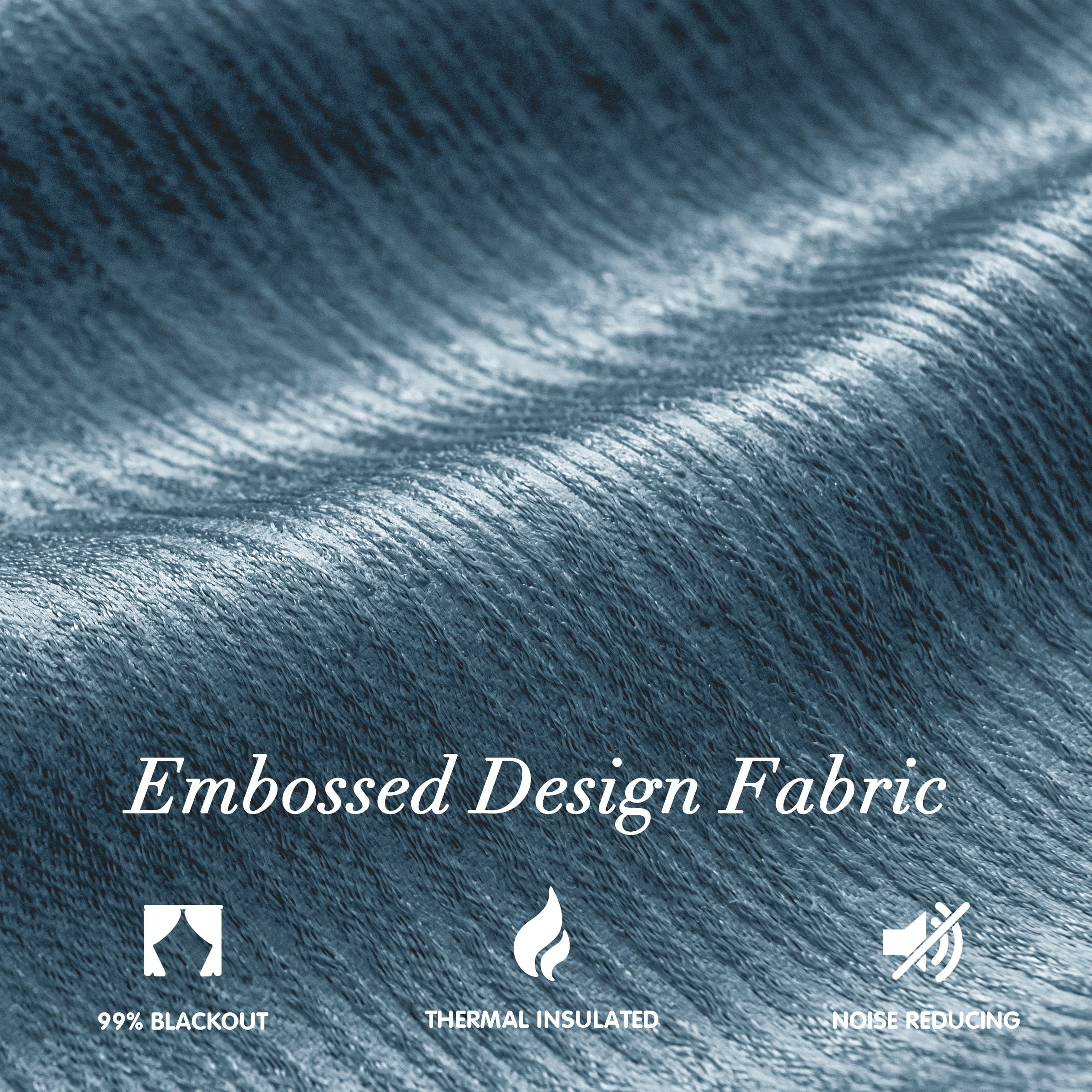 Subrtex Blackout Curtains 2 Panels Room Darkening Grommet Drapes, Smokey Blue, 52"x 95"