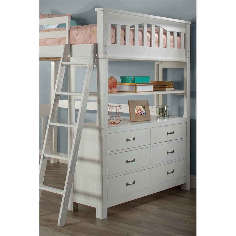 Highlands Full Loft Bed With Desk And Chair And Hanging Nightstand Walmart Com Walmart Com