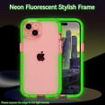 thumbnail image 2 of Luminous Phone Case for iPhone 13 6.1 inch, Fluorescence TPU Shining in The Darkness Night Glowing Frame Transparent Soft Back Cover Shockproof Protector Thin Light up Bumper Case - Pink, 2 of 15