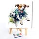 thumbnail image 5 of Kit de pintura por números sobre lienzo, arte al óleo artesanal, imagen de perro, decoración de pared del hogar, 40x40cm, 5 of 9
