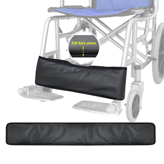 Wheelchair Footrest Belt – Adjustable Leg Support Strap with Cushioned Pad, Premium Leather, Prevents Feet Slipping for Elderly and Disabled, Easy to Clean, Fits Up to 23.5 Inches