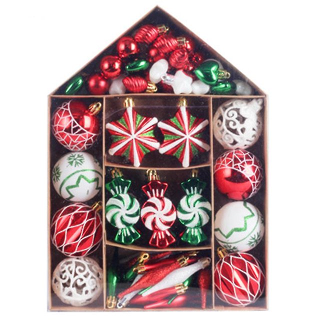 73pcs Christmas Ball Ornaments Set, Christmas Decor For Tree, Painted Christmas Ball Gift Paage