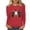 Red, variant on Xdegoge Womens Halloween Cat And Ghost Graphic T-Shirts Long Sleeve Cute Pumpkin Print Crewneck Tops Casual Loose Fit Fall Holiday Pullover Tees Shirts for Ladies