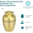 thumbnail image 4 of Classic Three Bands Gold Cremation Urn - Extra Large, Brass, 12 Inches High, 4 of 6