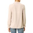 thumbnail image 3 of Allegra K Women's Button Down Long Sleeve Cuff Ruffle Detail Blouse Shirt Tops, 3 of 6