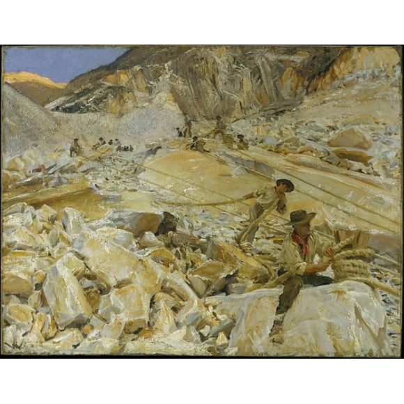 Bringing Down Marble from the Quarries to Carrara Poster Print by John Singer Sargent (American, Florence 1856 �1925 London) (18 x 24)