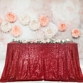 thumbnail image 1 of PiccoCasa Polyester Rectangle Sequin Tablecloth for Party Wedding Red 60" x 120", 1 of 7