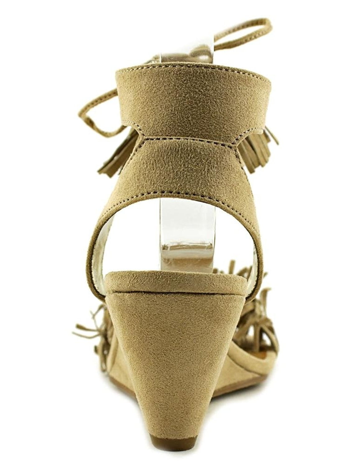 Material Girl Womens Haniya Leather Open Toe Casual Platform Sandals