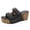 A-Black496, variant on Womens Wedge Slide Sandals Retro Rivet Suede Dual Buckle Slip On Ladies Sandals Summer Resort Beach Vacation Casual Sandals