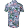 thumbnail image 3 of Niuer Mens Hawaiian Shirt Flamingos Casual Short Sleeve Aloha Shirt Button up Slim Fit Hawaiian Beachwear, 3 of 8