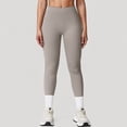 thumbnail image 4 of Women's High Waist Full Length Leggings with Seamless Design and Stretch Fit for Everyday Movement - Medium, Gray, 4 of 7