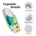 thumbnail image 5 of Daiia Gnomes On The Beach Print Women’s Fuzzy Slippers Memory Foam Lightweight House Shoes Cozy Loafer Flannel House Shoes-42/43, 5 of 7
