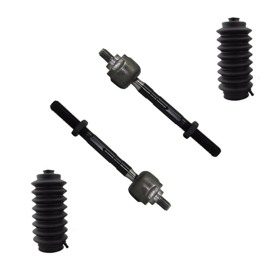 4 Pcs Steering Kit 2 Front Inner Tie Rod Ends   2 Rack and Pinion Bellow Boots