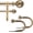 Warm Gold, variant on KITBONIS 1" Diameter Curtain Rod Sets Warm Gold Adjustable Double Curtain Rod Set 48"-84"