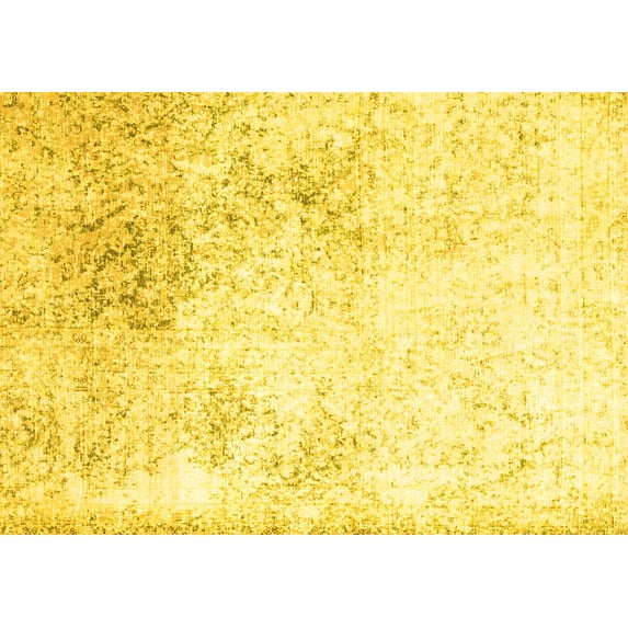 Ahgly Company Machine Washable Indoor Rectangle Persian Yellow Traditional Area Rugs, 2' x 4'