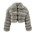 thumbnail image 3 of BVOFAR Womens Faux Fur Cropped Coat Trendy Plus Size Fluffy Parka Fuzzy Fleece Long Sleeve Jackets Warm Winter Outwear, 3 of 3