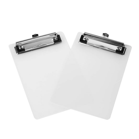 Daimay Mini Clipboard en Plastique Planche à Pince Translucide Mince Planche à Profil Bas pour Maison Bureaux Écoles Hôpitaux - 2 Pack