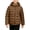 Brown, variant on Black Kids Warm Winter Coat for Boys Size 16-17 Years, Hooded Padded Jacket with Zip Chest Pocket and Everyday Outerwear Clothes