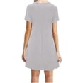 thumbnail image 3 of Tiqkatyck Summer Dresses for Women 2024, Women's Dresses short Sleeve dating Beach casual Loose Dress, Sundresses for Women, Dresses for Women 2024 Grey, 3 of 5