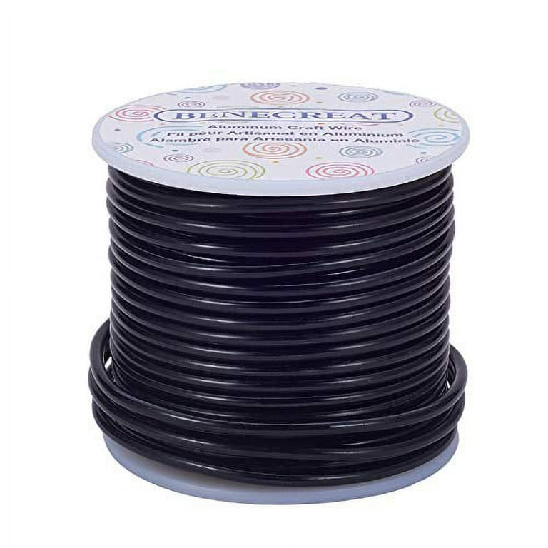 10 Gauge Jewelry Craft Aluminum Wire 80 Feet Bendable Metal Sculpting Wire  for Craft Floral Model Skeleton Making (Black 2.5mm) 