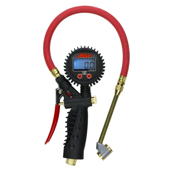 Milton S-578D Pro Digital Pistol Grip Inflator Gauge - Large Bore Dual Chuck and 15" Hose - 255 PSI