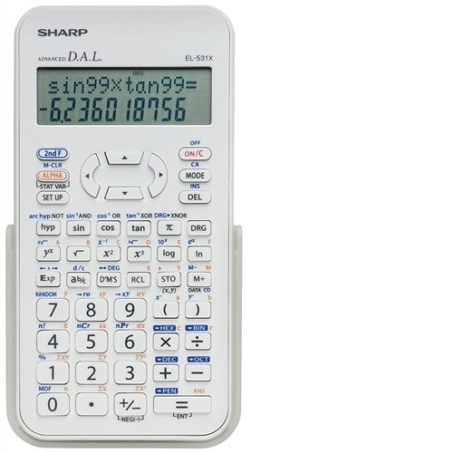 Sharp Scientific Calculator w 2 Line Dis White EL531XBDW